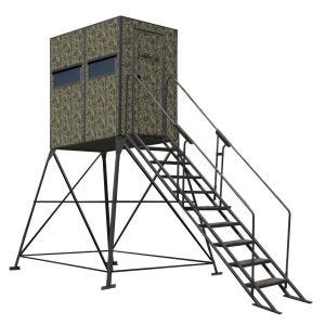 4' x 8' Wrangler Camo Hunting Blind with 8 Foot Tower and Stairs