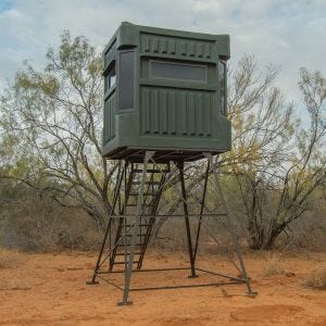 Texas Hunter Products 5' x 6' Rugged Xtreme Green Hunting Blind with Rifle Windows and 4ft Tower and Stairs